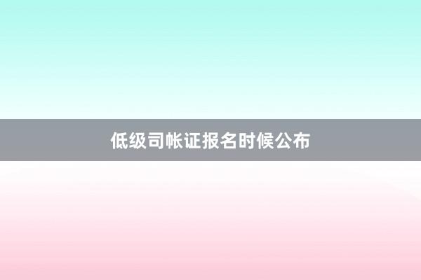 低级司帐证报名时候公布